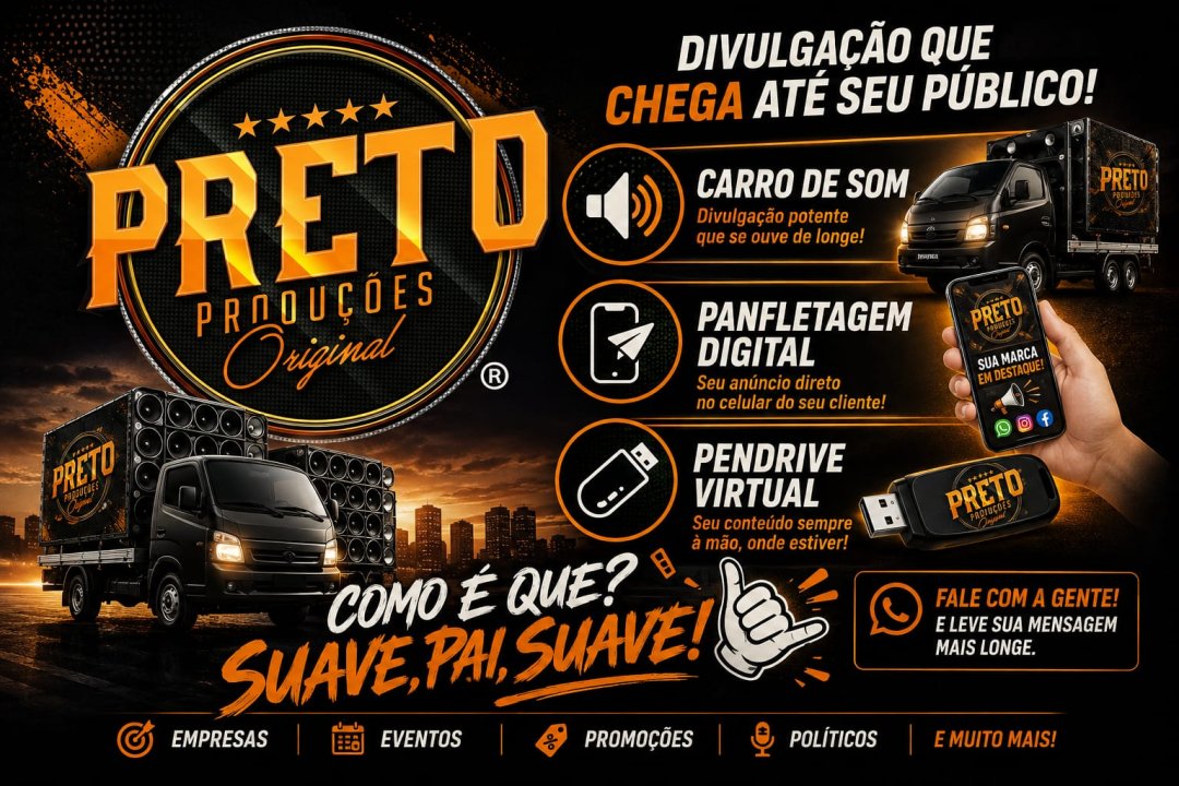 Galeria 🎙️ PRETO PRODUÇÕES – DIVULGAÇÃO QUE CHEGA ATÉ SEU PÚBLICO!