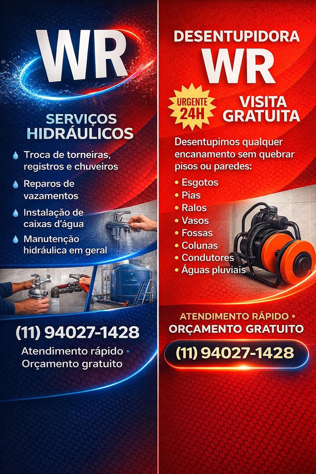 WR HIDRÁULICA EM GERAL E DESENTUPIDORA