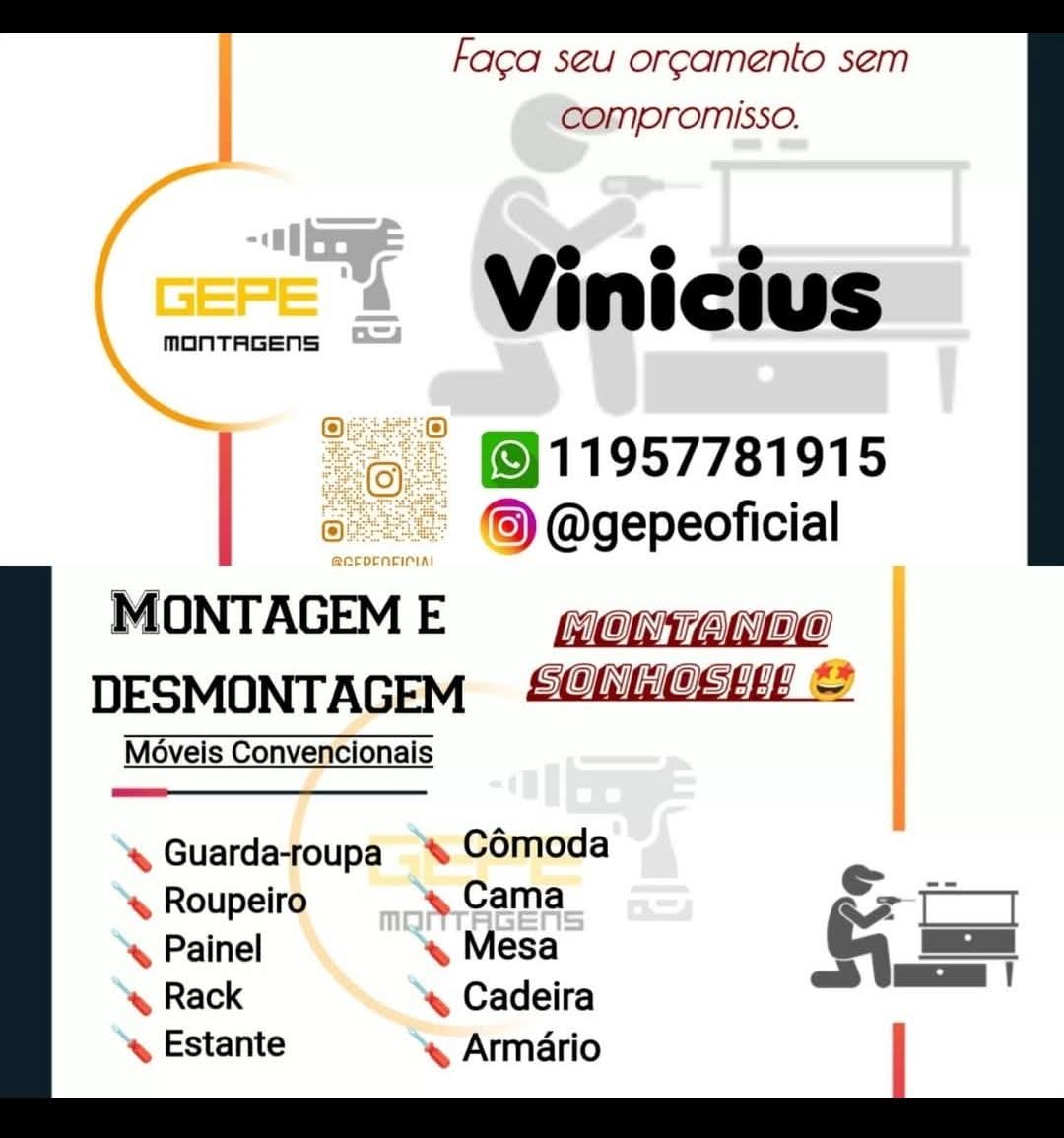 MONTADOR DE MÓVEIS Z/S E REGIÃO 🧰🪛